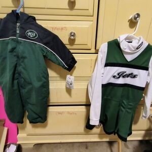 Childrens NFL JETS football team cheer and track suit